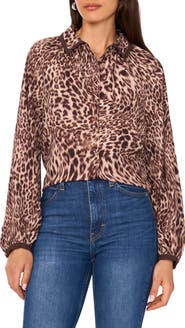 Vince Camuto Leopard Print Button-Up Shirt