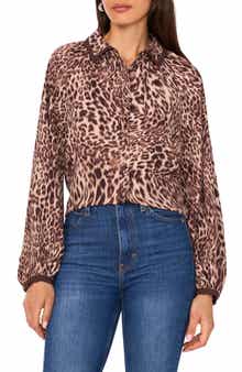 Vince Camuto Leopard Print Button-Up Shirt