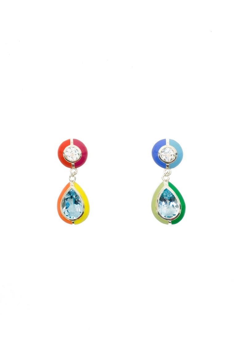 Elizabeth Drop Earrings, Main, color, Rainbow Multi