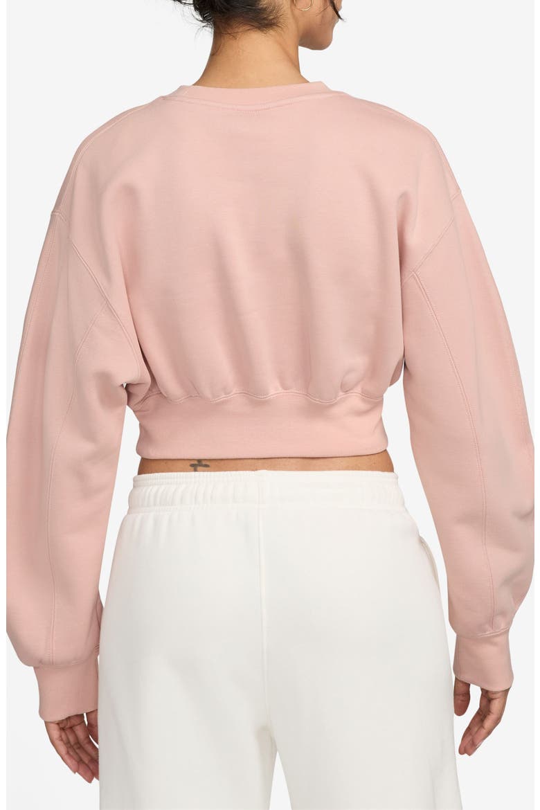 Flight Fleece Crop Sweatshirt, Alternate, color, PINK OXFORD