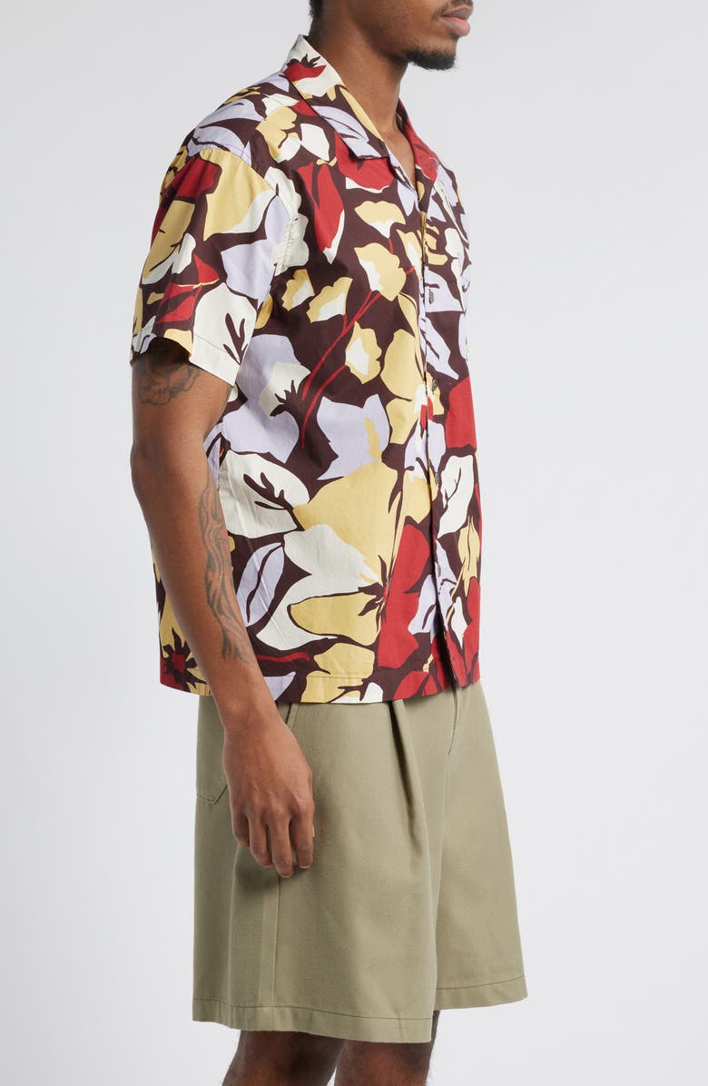 Obey Maxwell Floral Short Sleeve Button-Up Shirt, Alternate, color, 