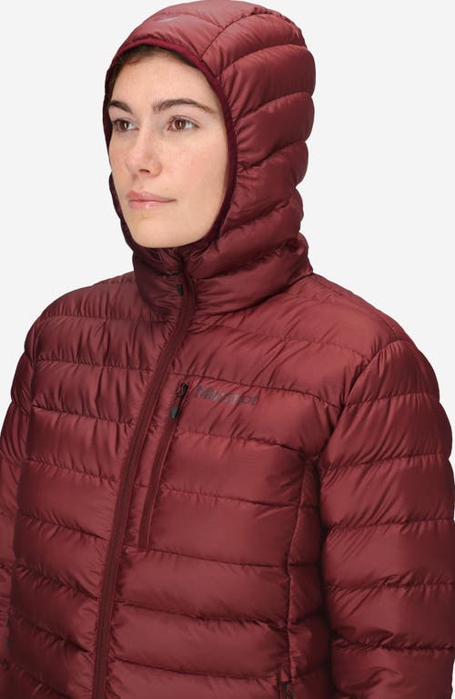 Marmot Highlander 700 Fill Power Down Hooded Jacket In Burgundy