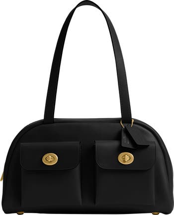 【希少】OLD COACH Dulles Bag leather black Coach 10316 Vintage SMALL Soho Black Leather Shoulder Bag w