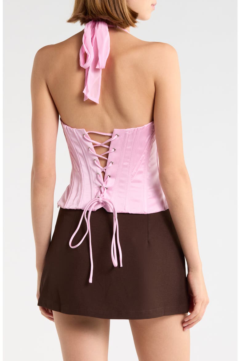 Ashley Mesh Strap Halter Top, Alternate, color, PINK