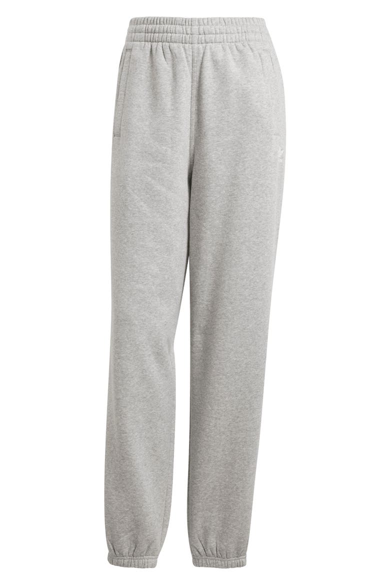 Essentials Trefoil Lifestyle Fleece Sweatpants, Alternate, color, MGREYH