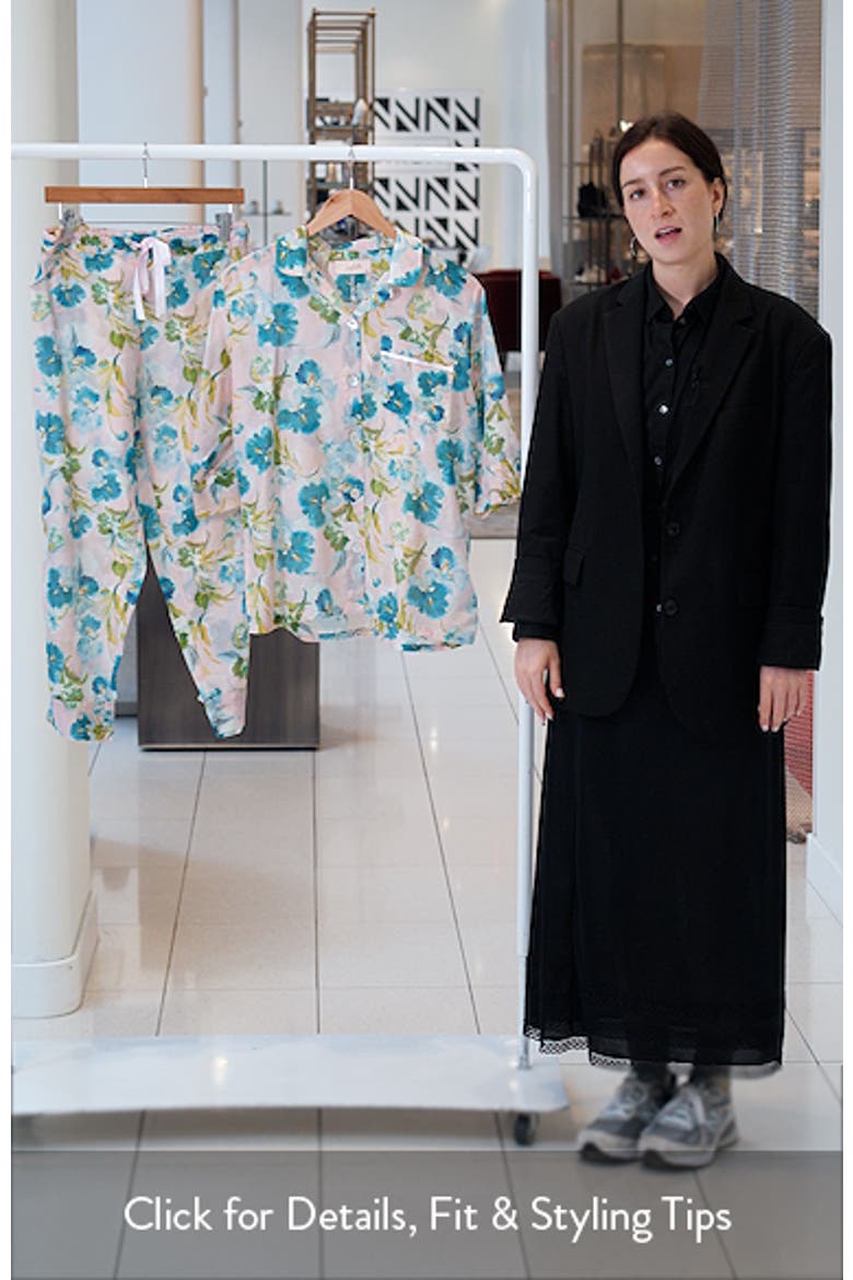 Audrey Floral Cotton & Silk Crop Pajamas video