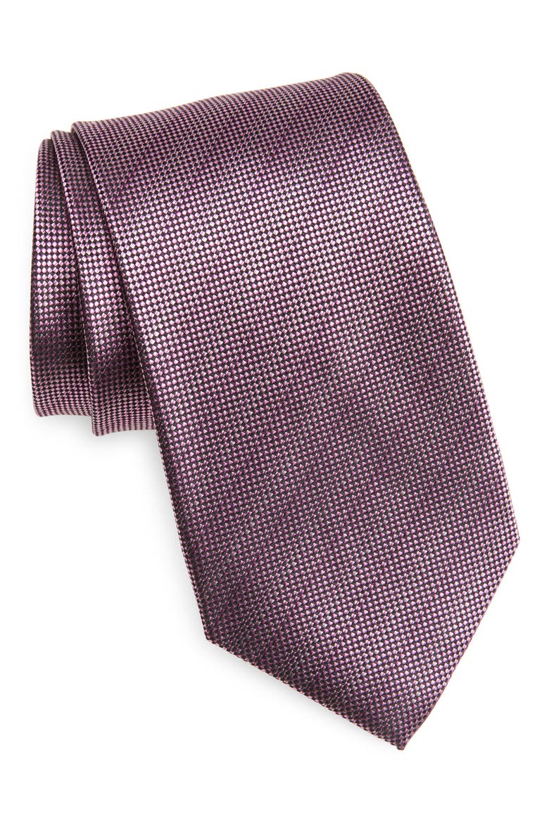 Textured Pinstripe Silk Jacquard Tie, Main, color, PINK
