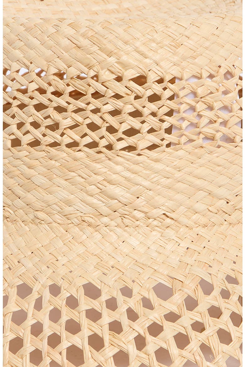 Open Weave Raffia Bucket Hat, Alternate, color, NATURAL