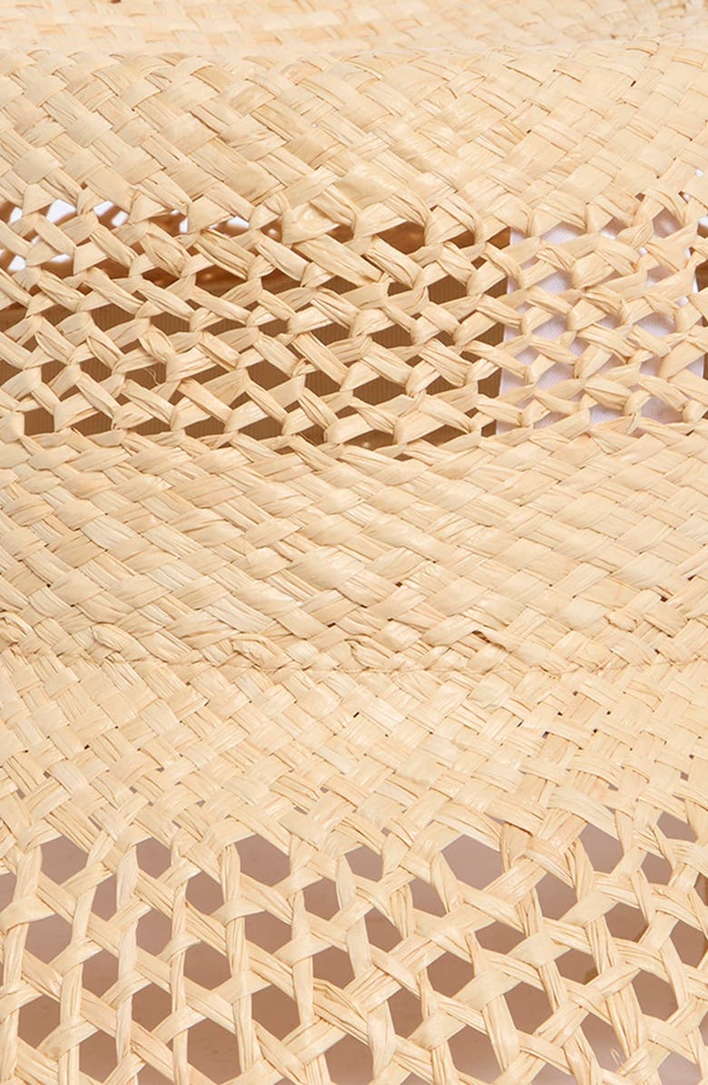 Vince Open Weave Raffia Bucket Hat, Alternate, color, Natural