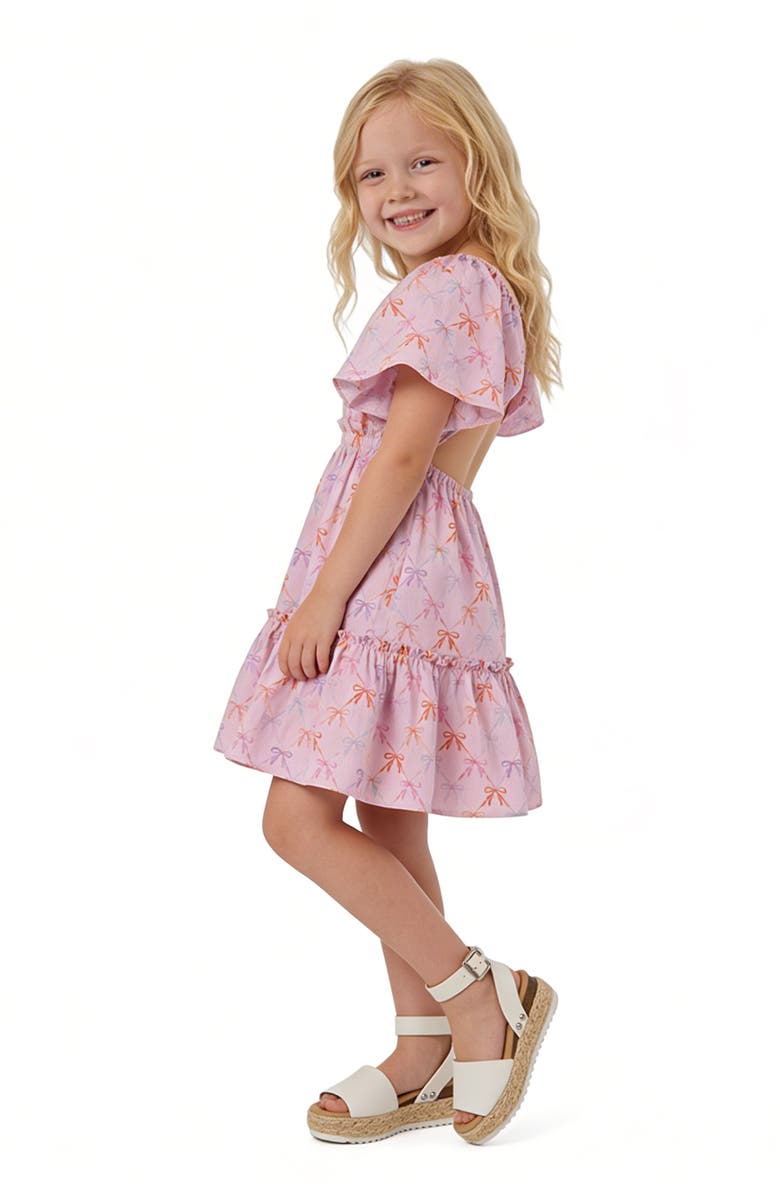 Andy & Evan Kids' Flutter Sleeve Dress, Alternate, color, Pink Bows