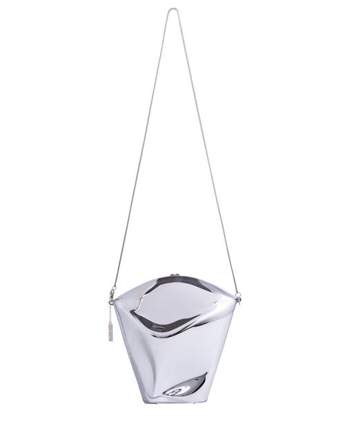 Kate Barton Mirror Molded Bag In Silver