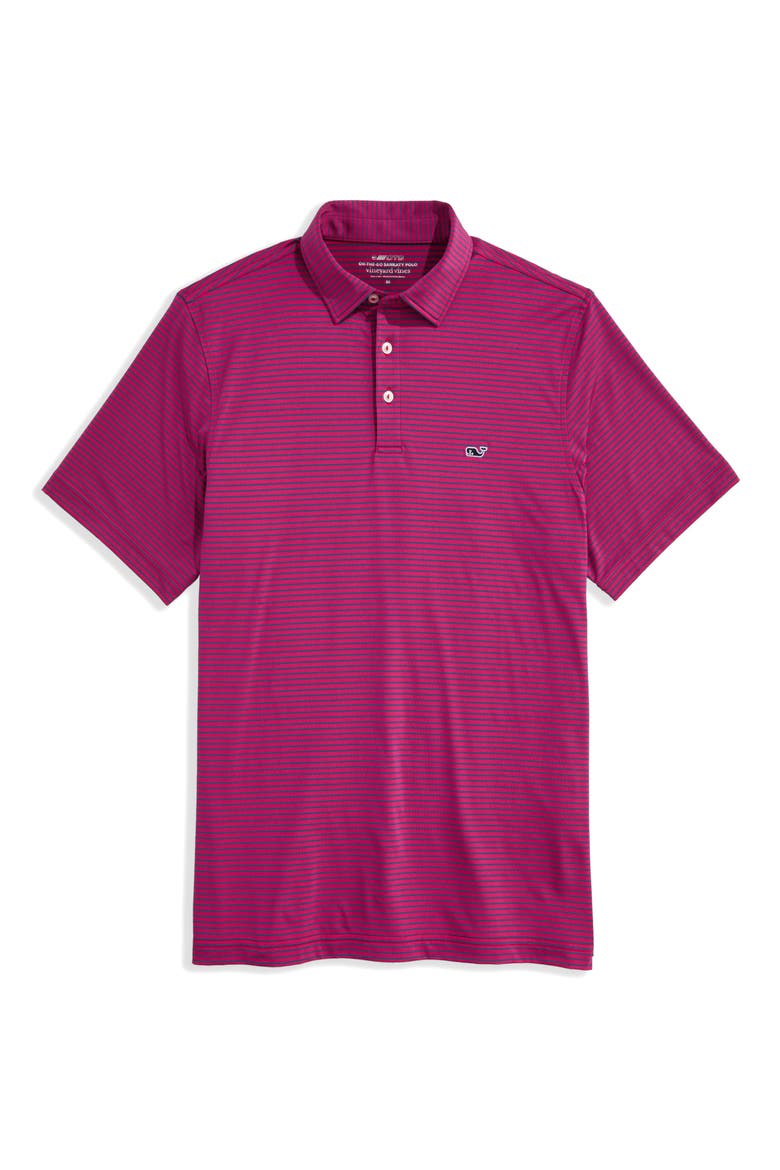 Stripe Sankaty Short Sleeve Performance Polo, Alternate, color, RHODODENDRON