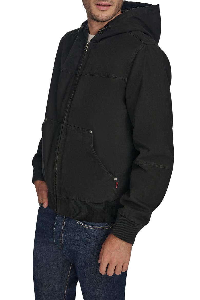 Lightweight Workwear Hooded Jacket, Alternate, color, BLACK