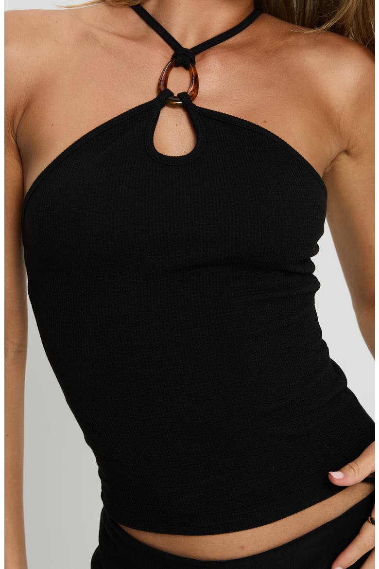 Teyla O-Ring Crop Rib Top, Alternate, color, BLACK