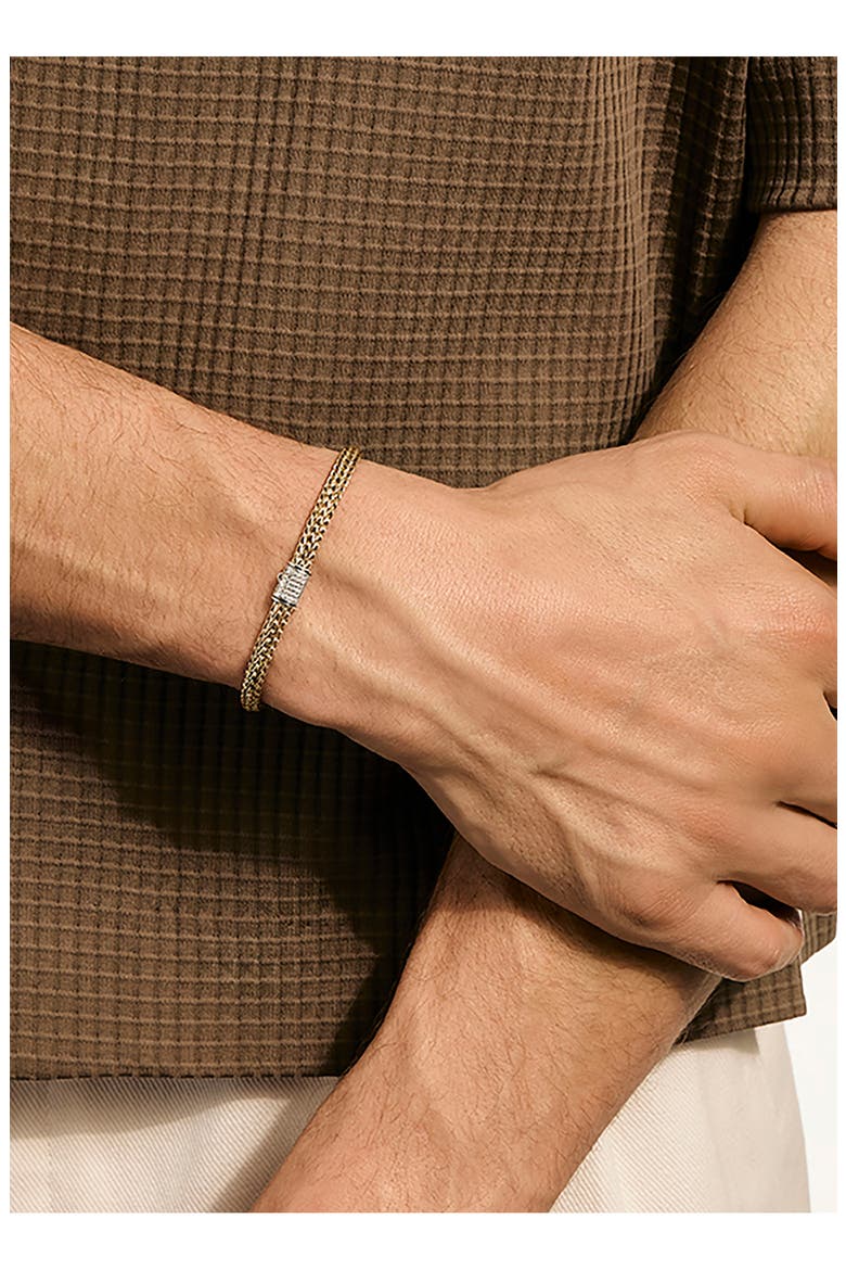Icon Bracelet, Reversible, Diamonds, 5mm, Alternate, color, SILVER AND GOLD