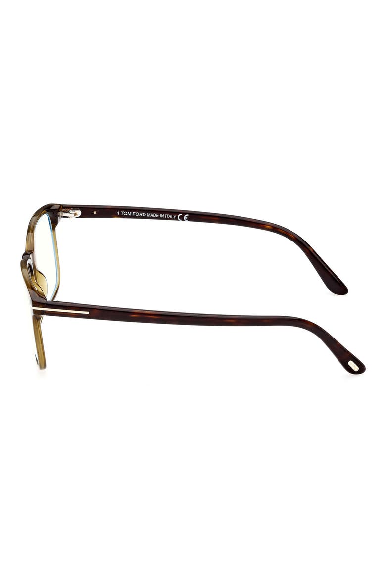 53mm Rectangular Blue Light Blocking Glasses, Alternate, color, SHINY DARK GREEN