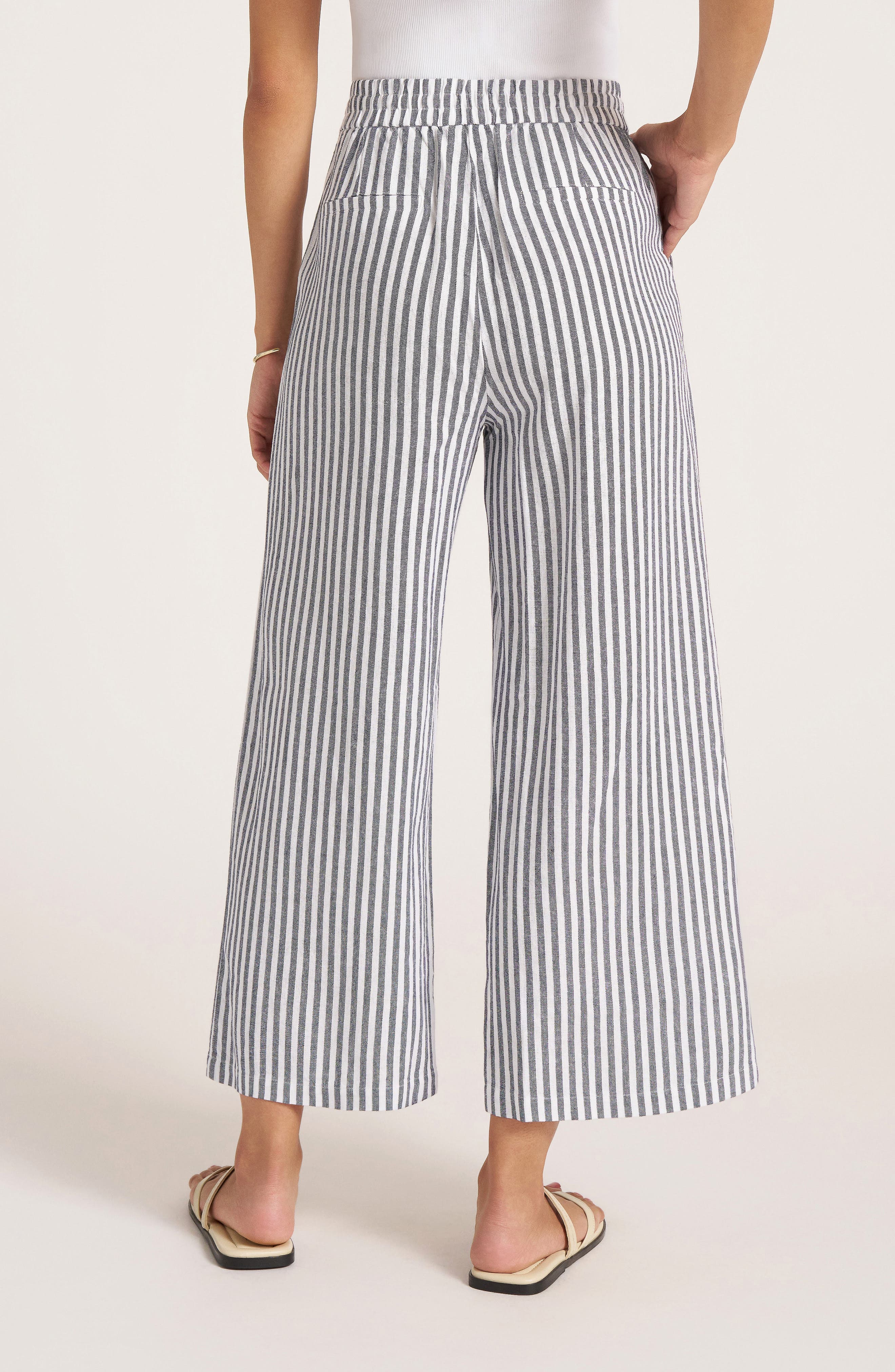 Beverly Relaxed Stripe Linen Blend Drawstring Pants - image 4