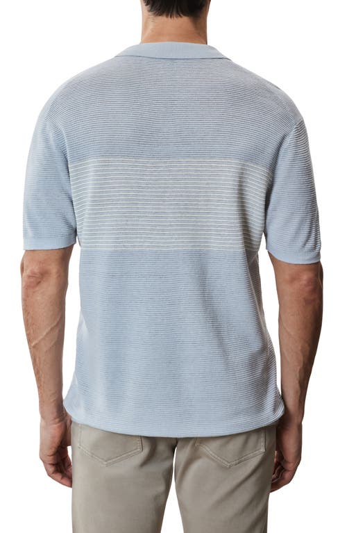 Robert Barakett Orion Open Collar Sweater Polo In Light Grey