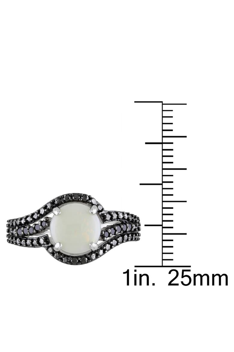 Opal & Black Diamond Curvy Cocktail Ring, Alternate, color, Opal