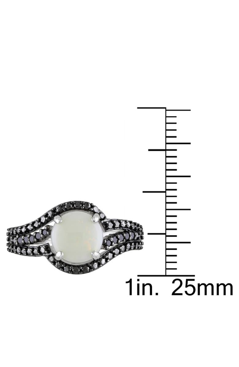Julianna B. Opal & Black Diamond Curvy Cocktail Ring, Alternate, color, Opal