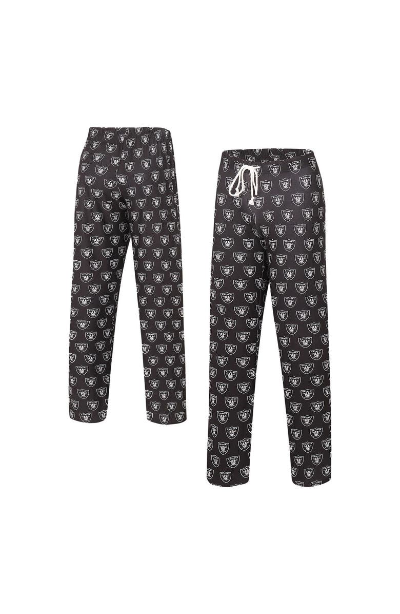 CONCEPTS SPORT Women's Concepts Sport Black Las Vegas Raiders Gauge Allover Print Sleep Pants, Alternate, color, Black