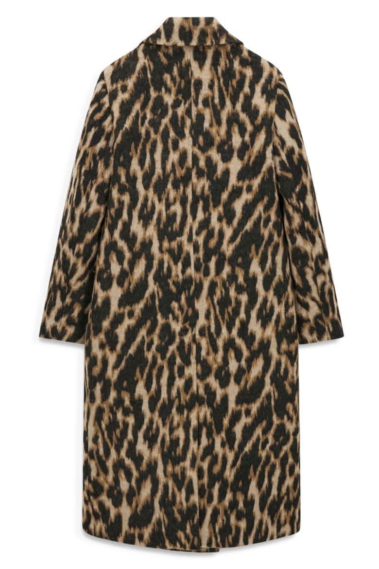 Sahaina Leopard Jacquard Coat, Alternate, color, GOLDEN FUR PRINT