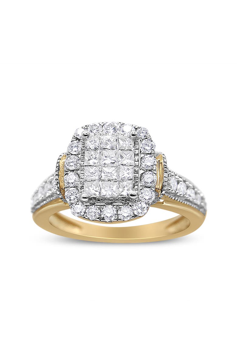 Haus of Brilliance 14K Yellow and White Gold 1.00 Cttw Diamond Cluster Ring, Alternate, color, Yellow