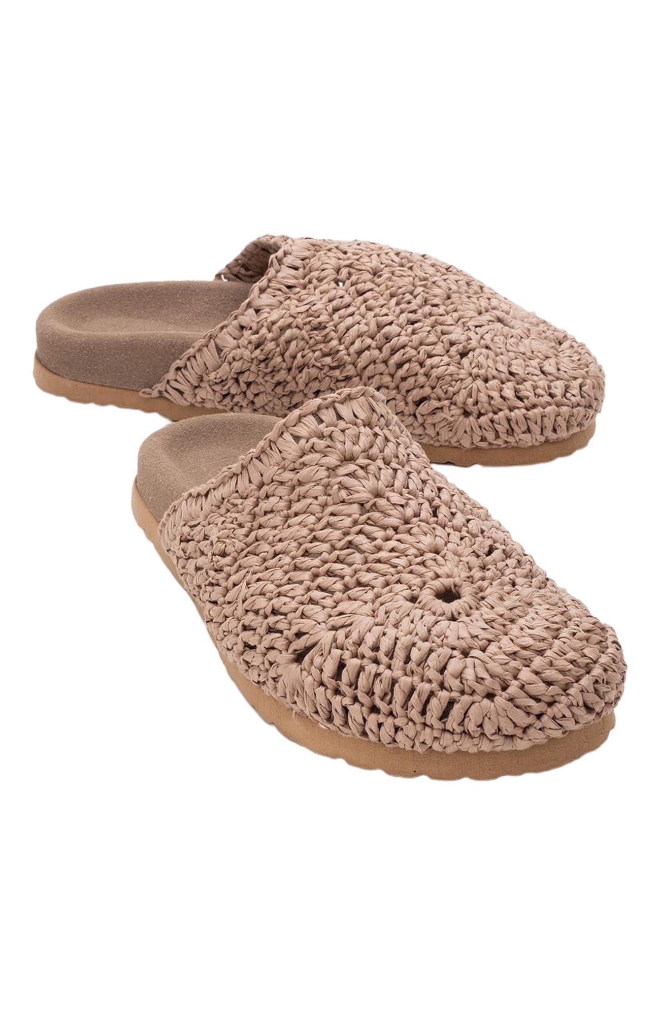 Prologue Shoes LOOP Woven Slide Sandal, Alternate, color, Brown Faux Leather