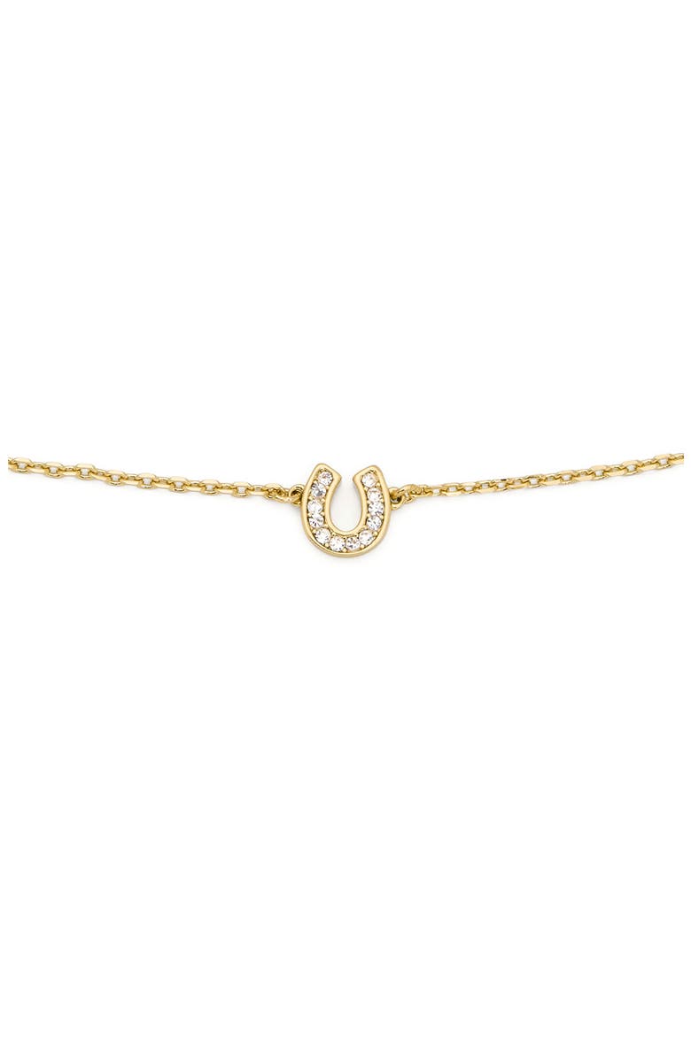 pavé horseshoe charm bracelet, Alternate, color, CLEAR/ GOLD