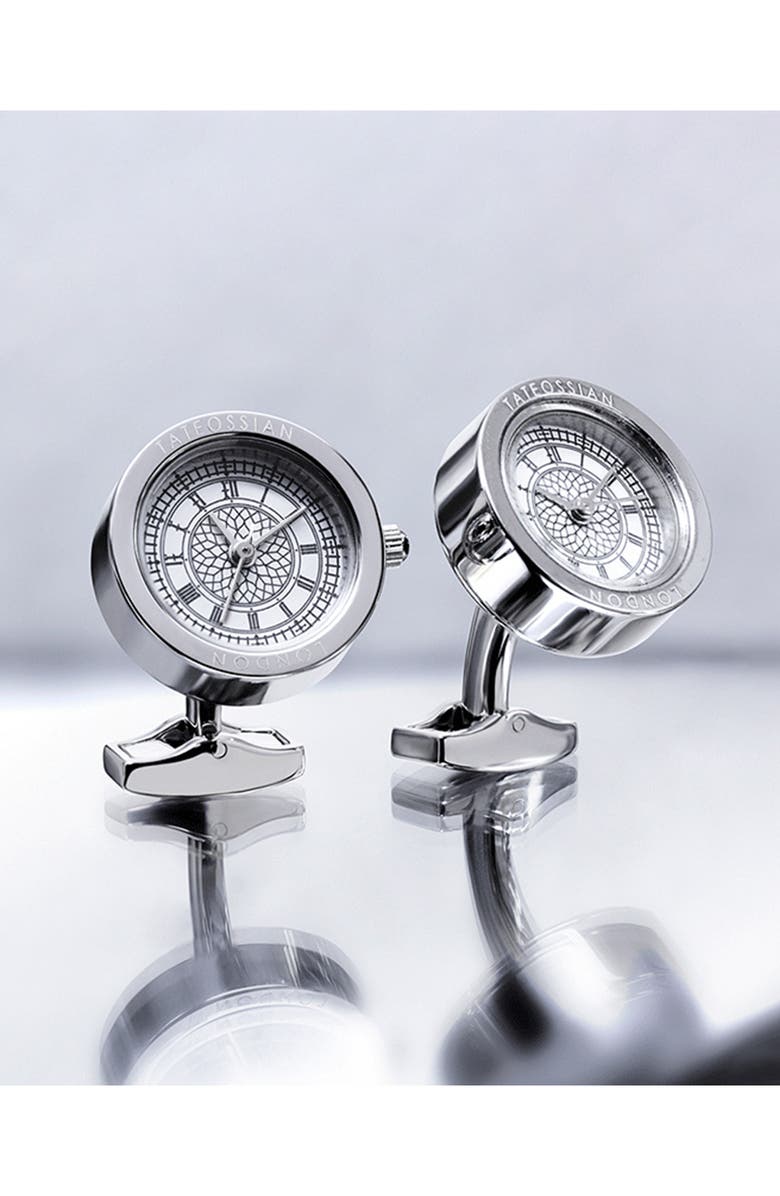Tateossian 'Big Ben' Cuff Links, Alternate, color, Silver