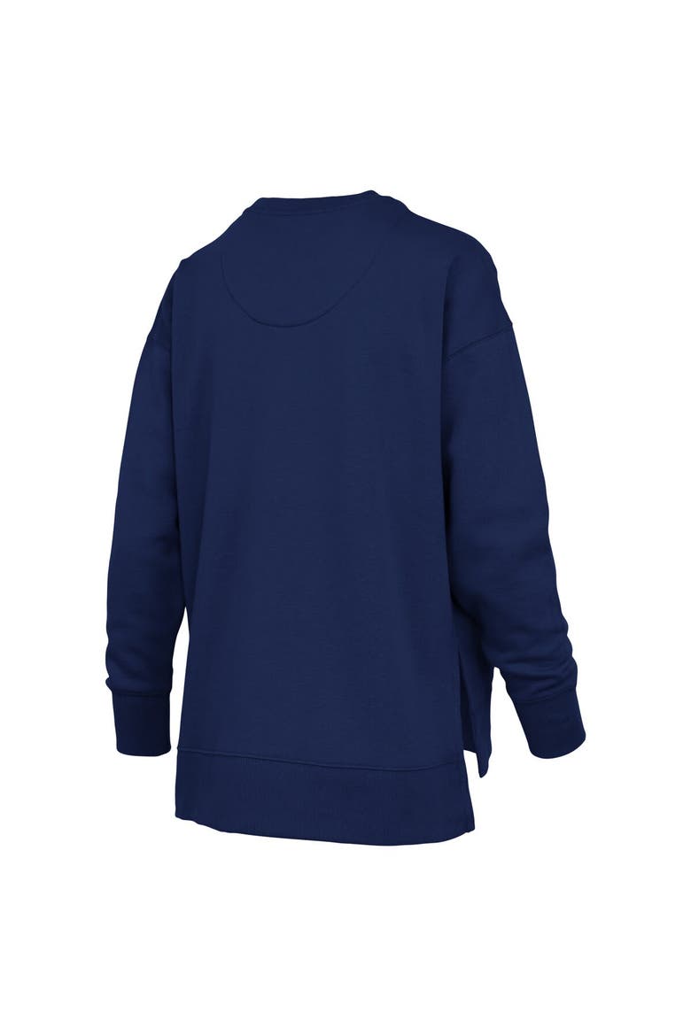 Women's Pressbox Navy Ole Miss Rebels Bonanza Chenille Harper Script Sweatshirt, Alternate, color, Navy