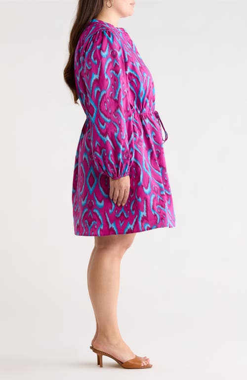 Sugarlips Ivana Abstract Luzma Long Sleeve Dress In Purple