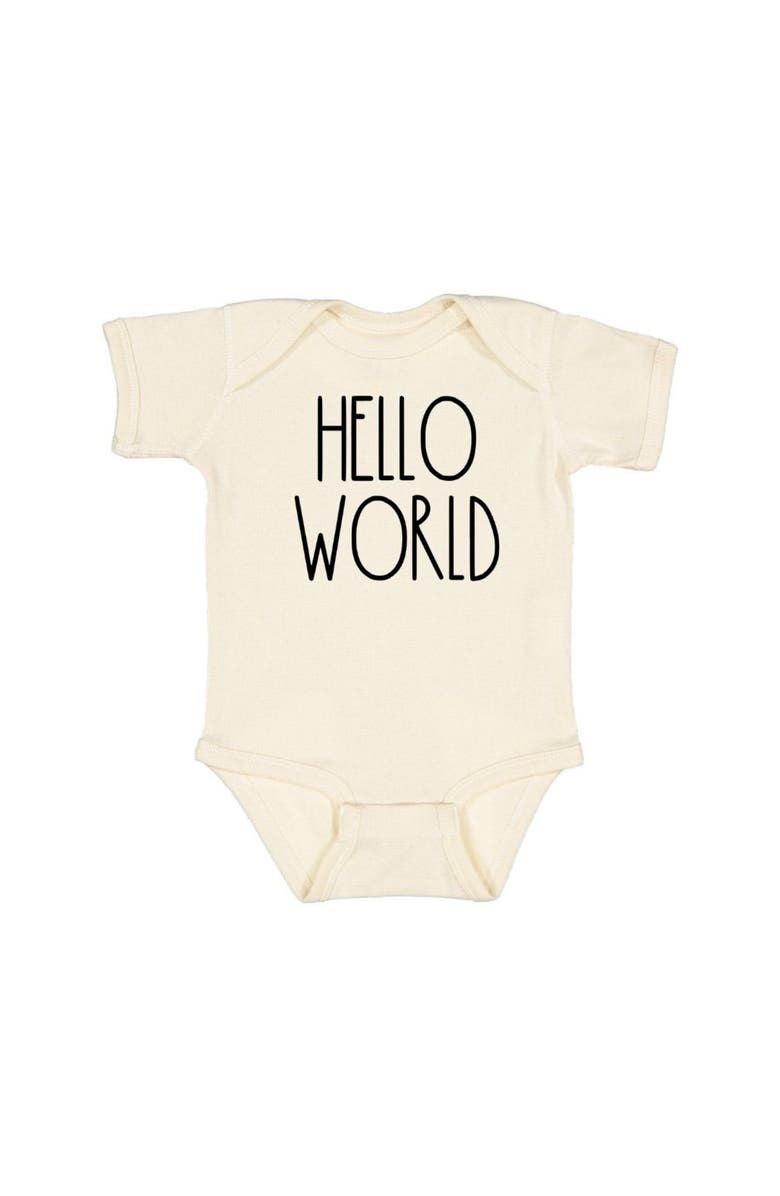 Sweet Wink Hello World Short Sleeve Bodysuit, Main, color, 