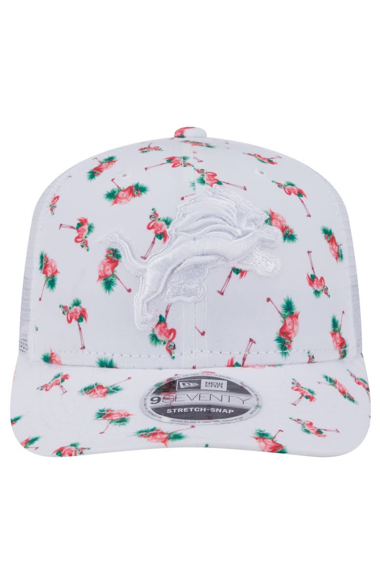 New Era Men's New Era White Detroit Lions Adventure Flamingo Pattern 9SEVENTY Stretch-Snap Hat, Alternate, color, 