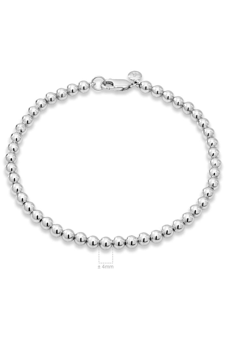 4mm Beaded Ball Chain Bracelet in Rhodium Plated Sterling Silver, Alternate, color, Silver