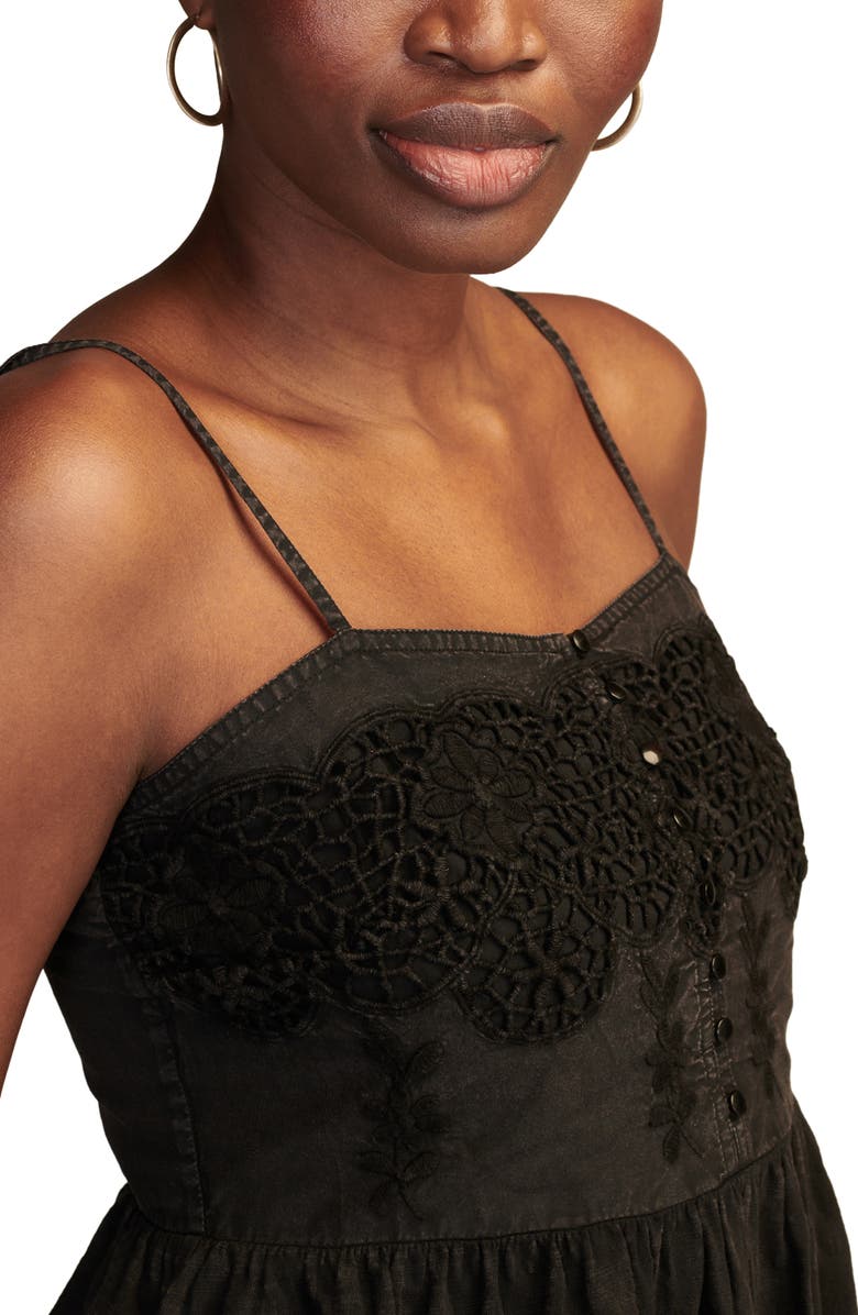 Lucky Brand Embroidered Henley Tank Top, Alternate, color, 