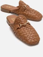 Forever & Always Shoes Senia Leather Woven Mule