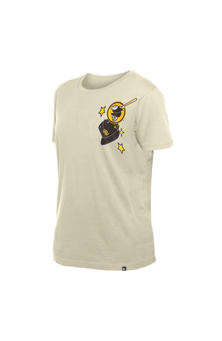 New Era Women's New Era Cream San Diego Padres Stars & Cap T-Shirt, Alternate, color, Cream