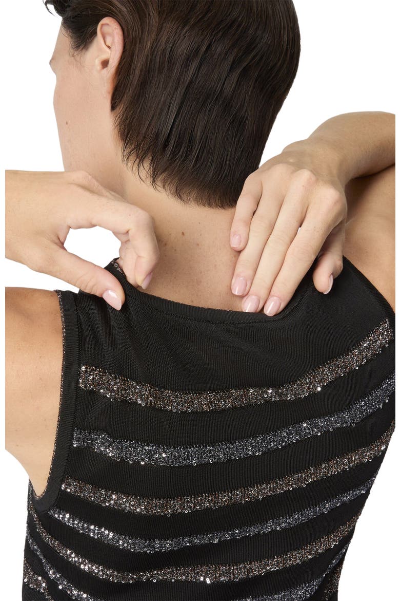Sleeveless Striped Mini Dress With Sequins, Alternate, color, Multicoloured