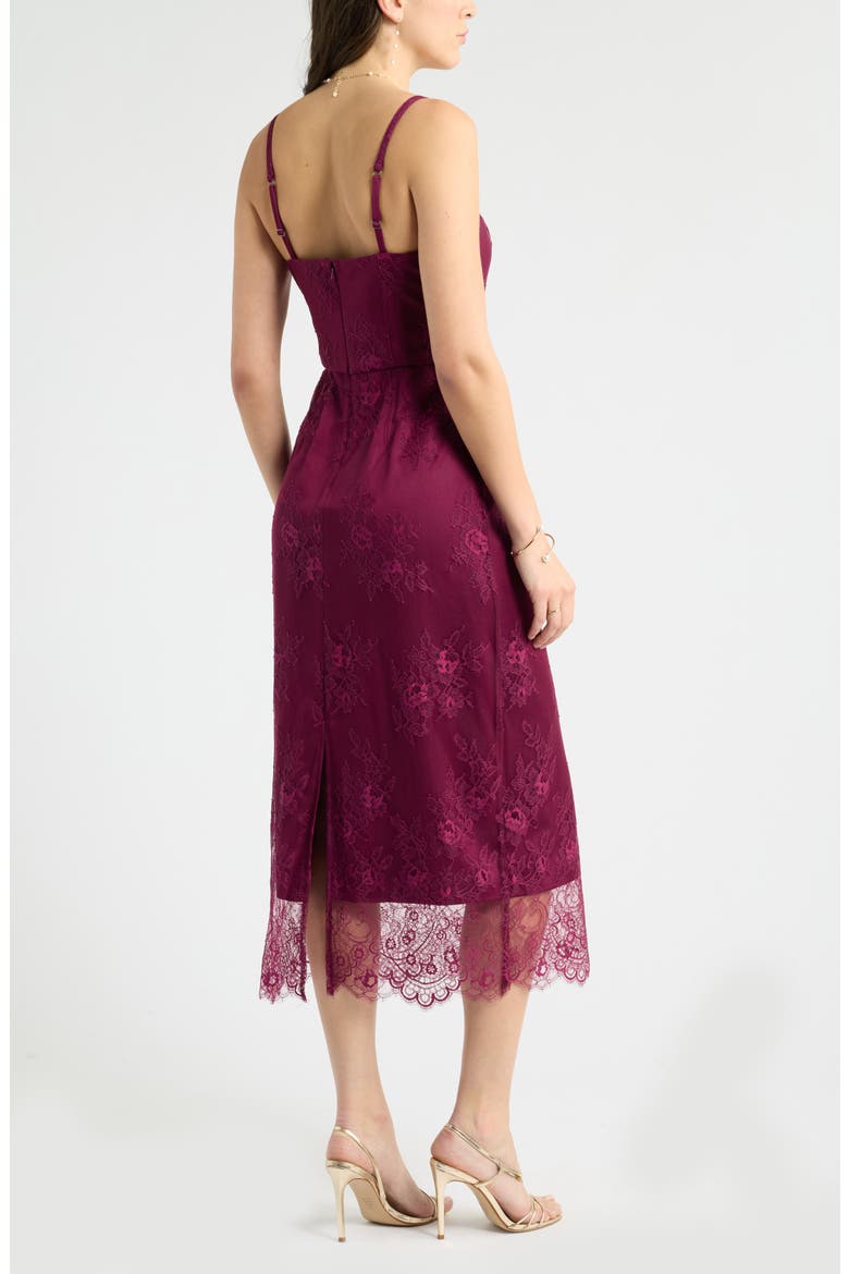 Lace Column Midi Dress, Alternate, color, PURPLE POTION