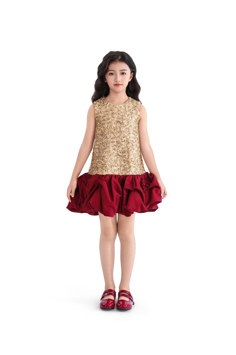 Ruffles & Gleam Dress, Alternate, color, Red