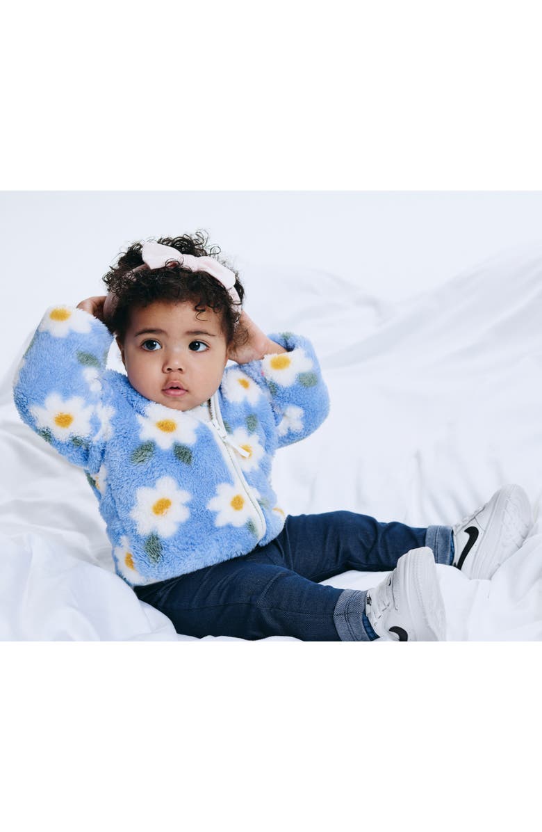 Floral Print Fleece Hoodie, Long Sleeve Top & Leggings Set