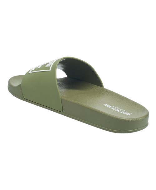 True Religion Kendrick Logo Slide In Olive