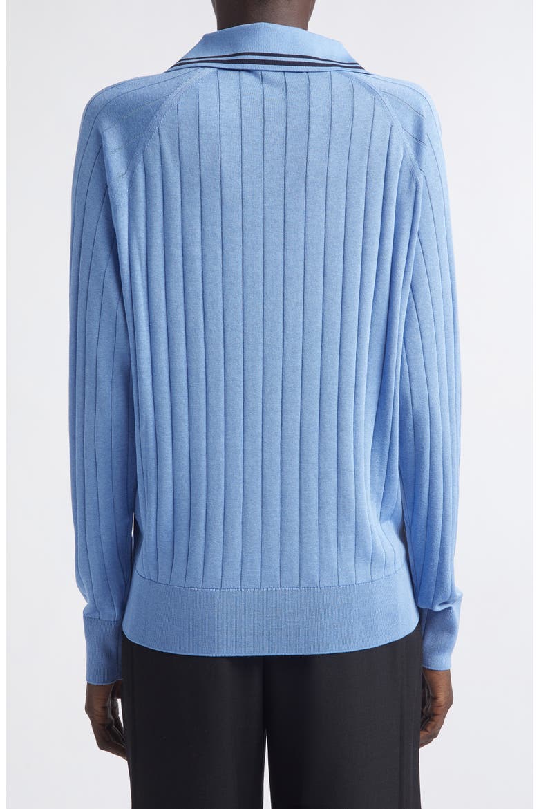 Roots Long Sleeve Rib Polo, Alternate, color, ATLANTIC BLUE
