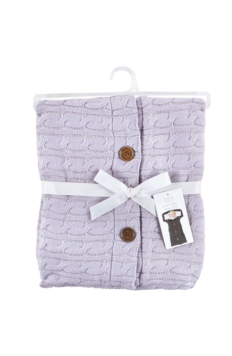 Hudson Baby Fluffy Knitted Baby Lounge Stroller Wrap Sack, Alternate, color, Lilac