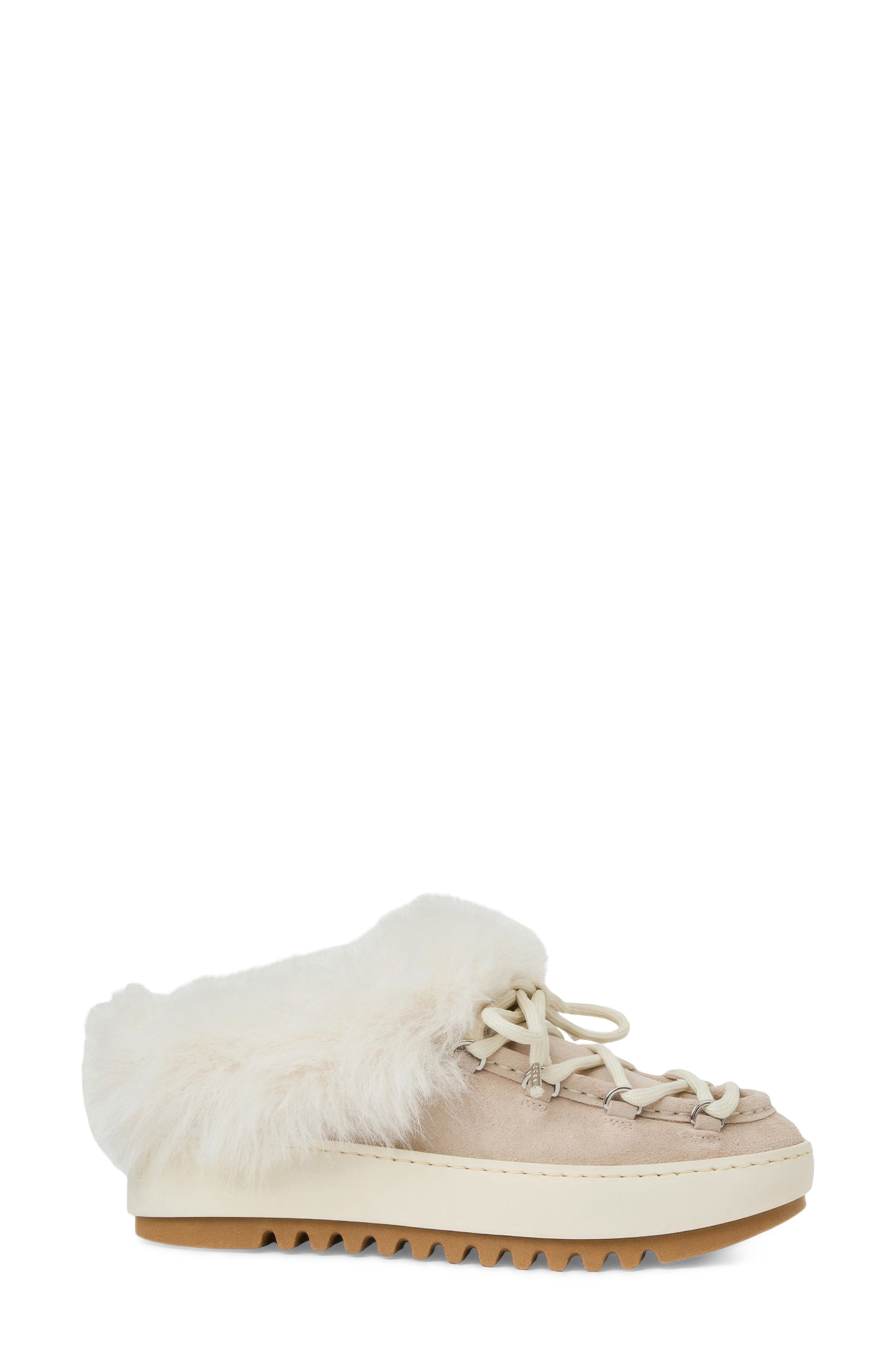 Anise Genuine Shearling Lined Sneaker Mule, Alternate, color, WARM GREY SUEDE