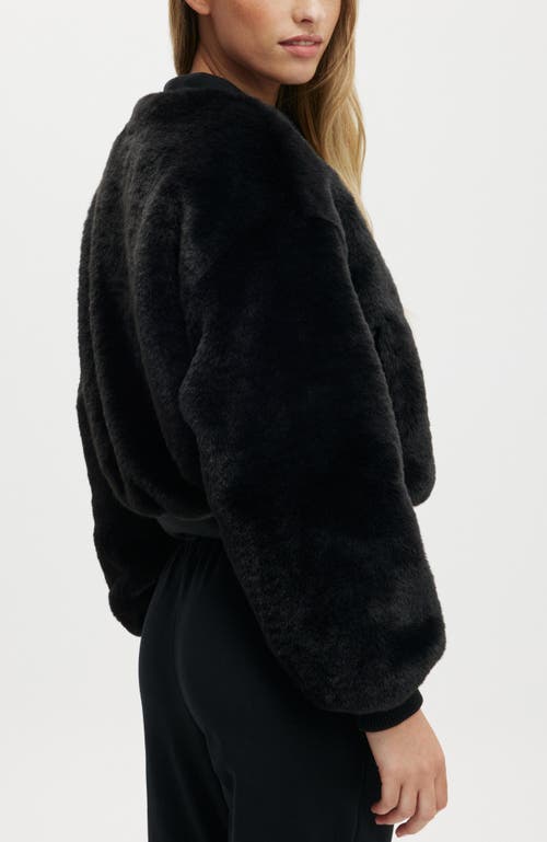 COTTON ON BODY ACTIVE ARIEL FAUX FUR BOMBER JACKET
