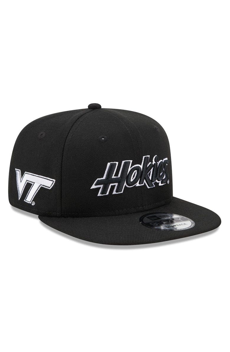 New Era Men's New Era Black Virginia Tech Hokies Vice Undervisor 9FIFTY Snapback Hat, Main, color, 