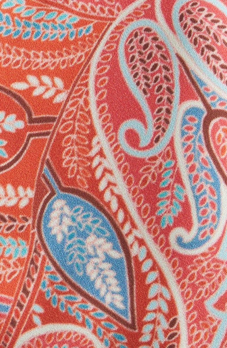 Etro Paisley Asymmetric Ruffle Hem Dress, Alternate, color, Red