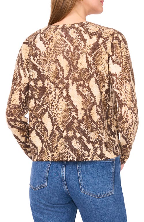 Vince Camuto Print Pullover Sweater In Brown